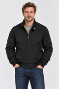 Men's Zip-Up Bomber Jacket in Black