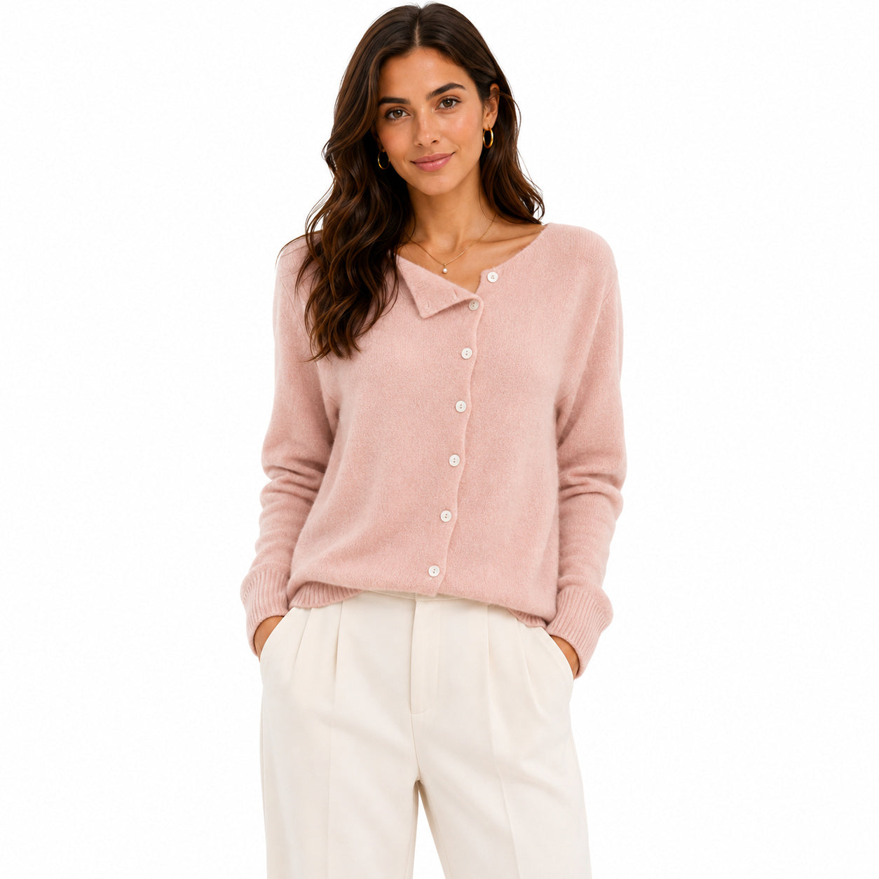 Soft Knit Cardigan with Scoop Neckline