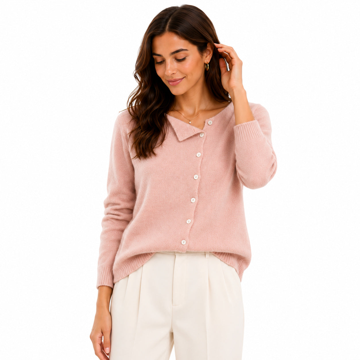 Soft Knit Cardigan with Scoop Neckline