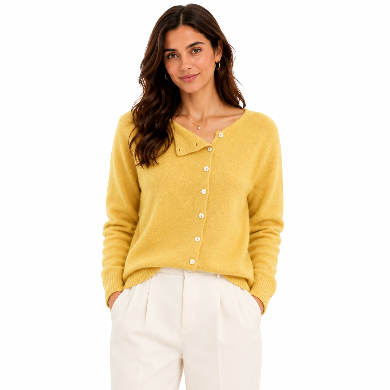 Soft Knit Cardigan with Scoop Neckline