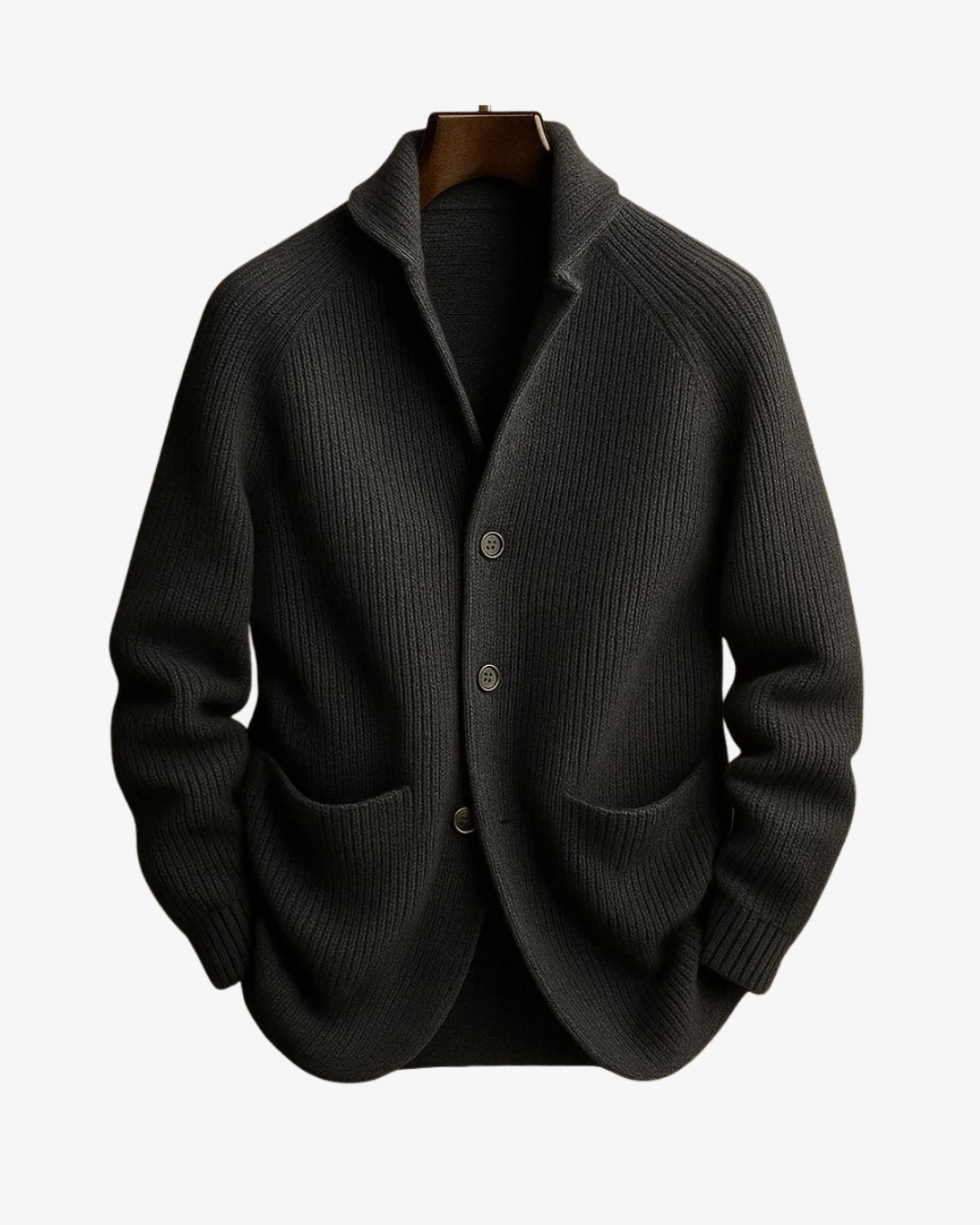 Men's Tailored Button-Front Knit Cardigan