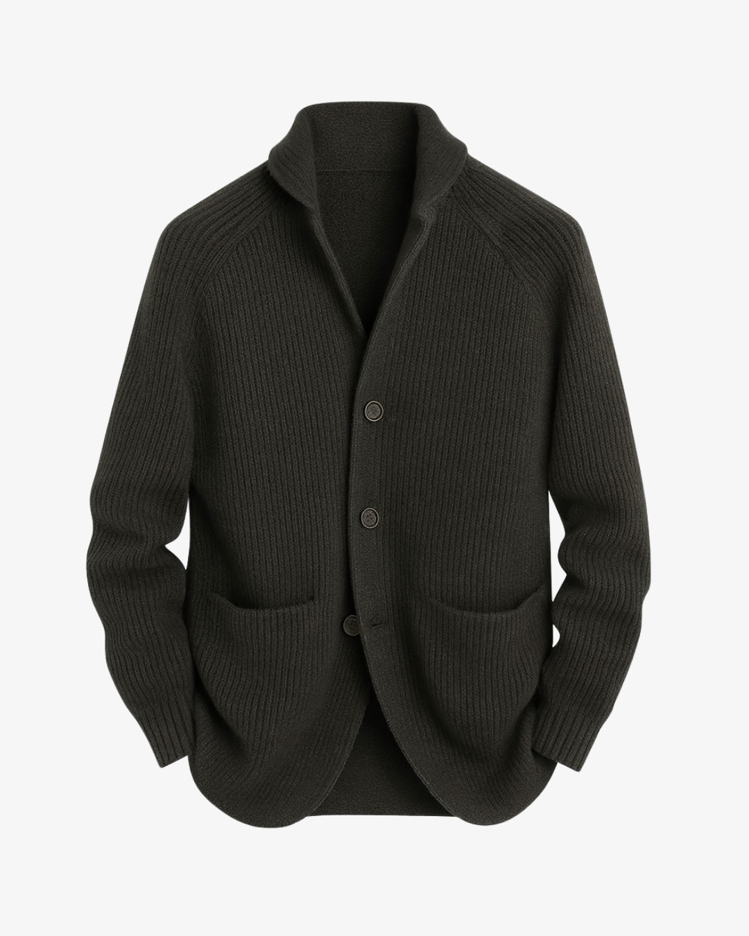 Men's Tailored Button-Front Knit Cardigan