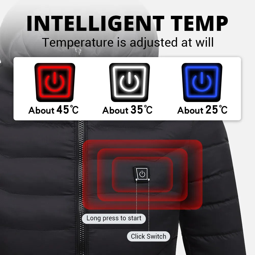 Unisex Heated Jacket with Rechargeable Battery