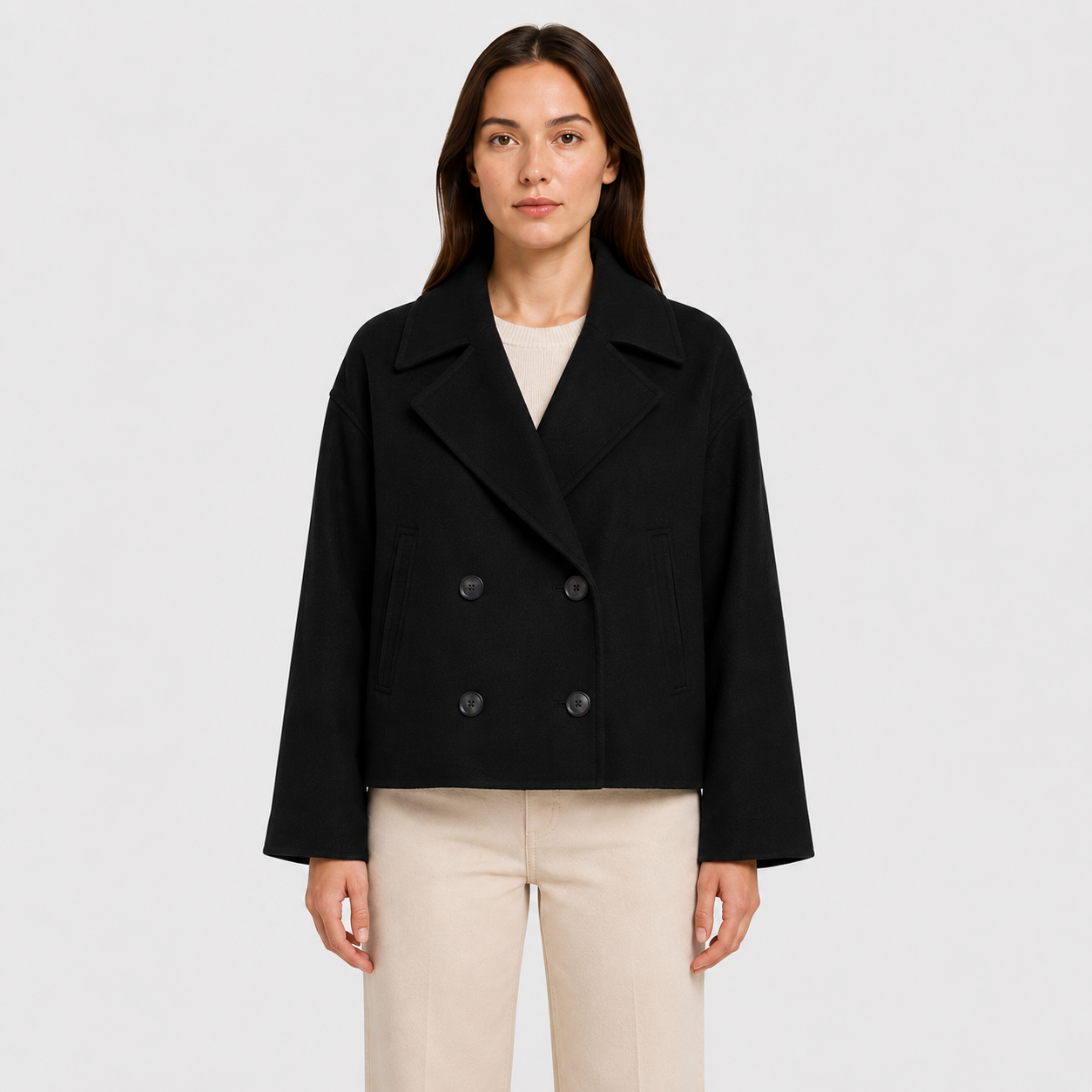 Women's Double Breasted Cropped Jacket