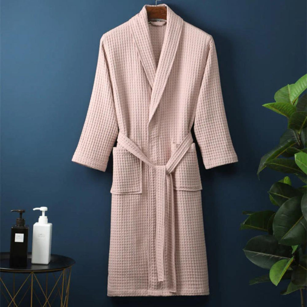 Lightweight Waffle-Weave Bathrobe for Couples