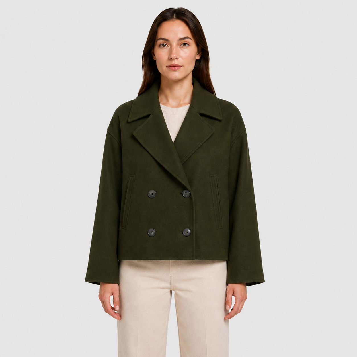 Women's Double Breasted Cropped Jacket