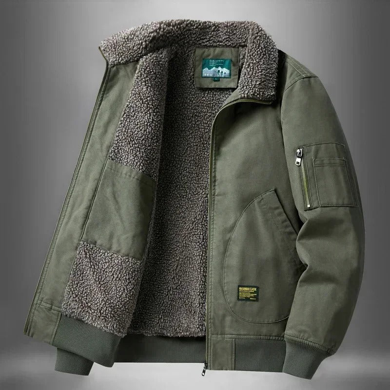 Men's Sherpa-Lined Aviator Jacket