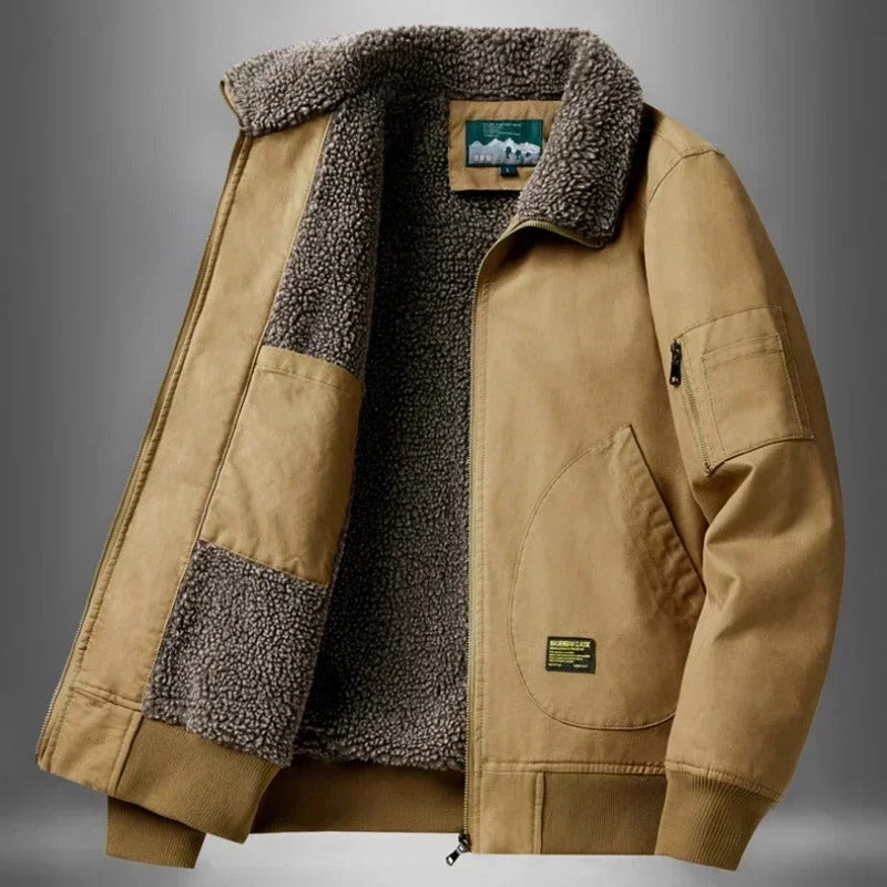 Men's Sherpa-Lined Aviator Jacket
