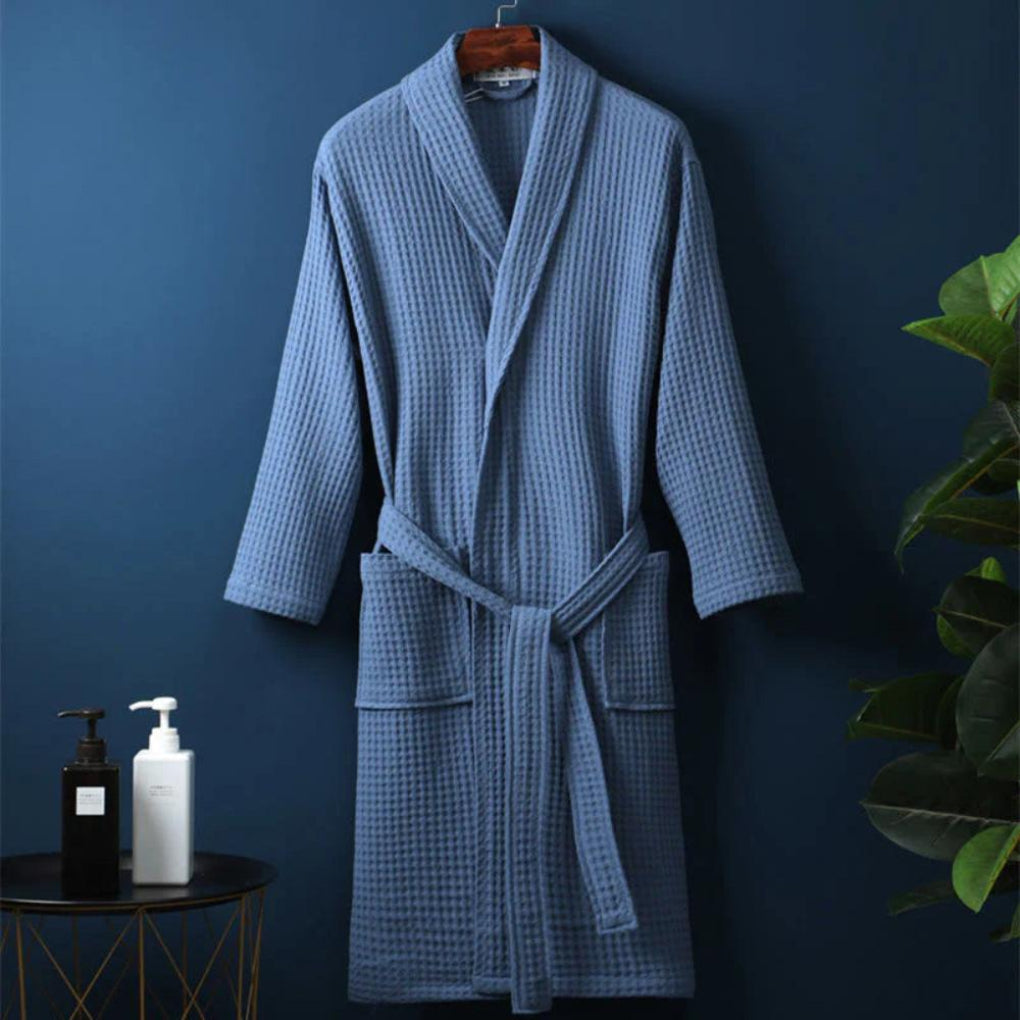 Lightweight Waffle-Weave Bathrobe for Couples