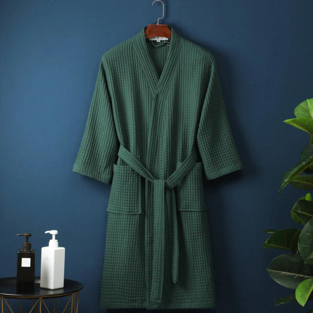 Lightweight Waffle-Weave Bathrobe for Couples