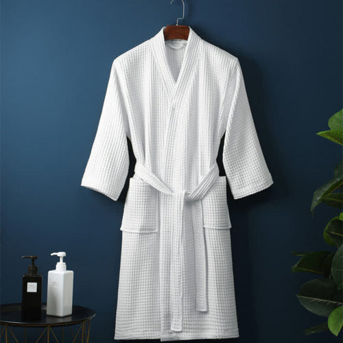 Lightweight Waffle-Weave Bathrobe for Couples