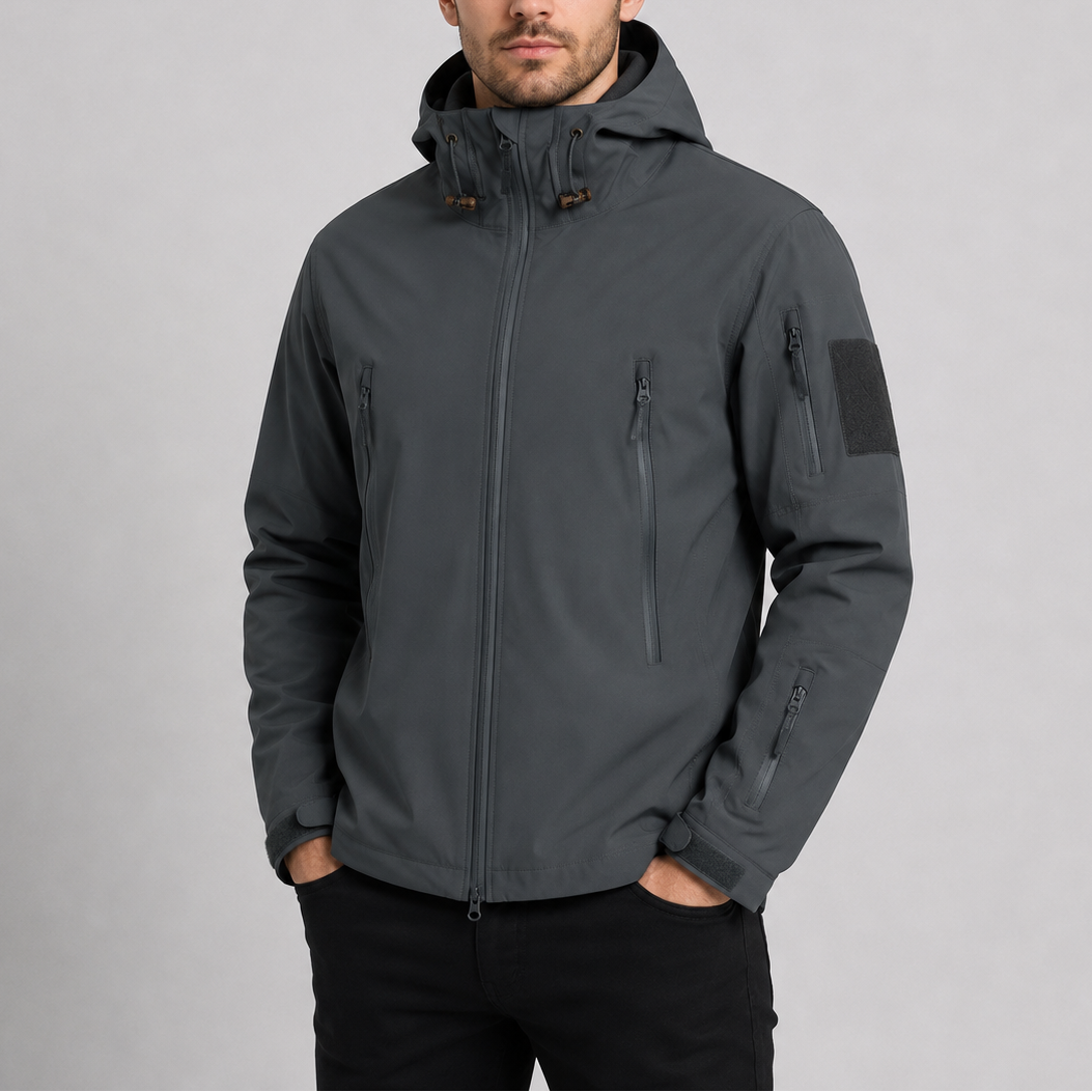 Men's Water-Resistant Hooded Softshell Jacket