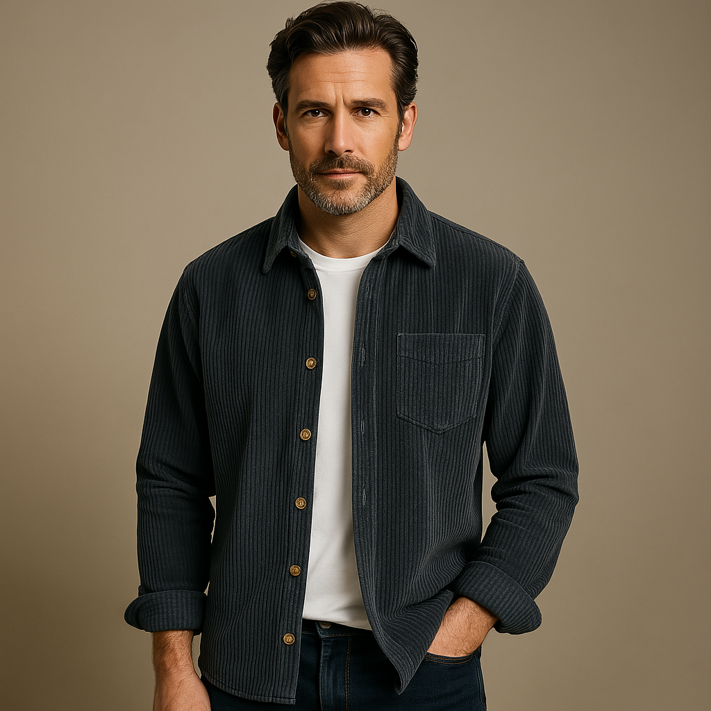 Men's Corduroy Button-Up Shirt