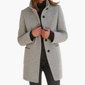 Women's Classic Straight Coat with Stand Collar