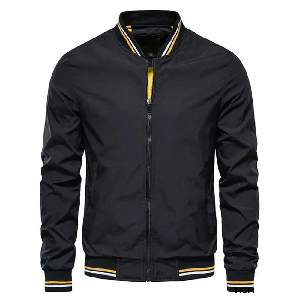 Men's Lightweight Sporty Bomber Jacket with Zip Closure