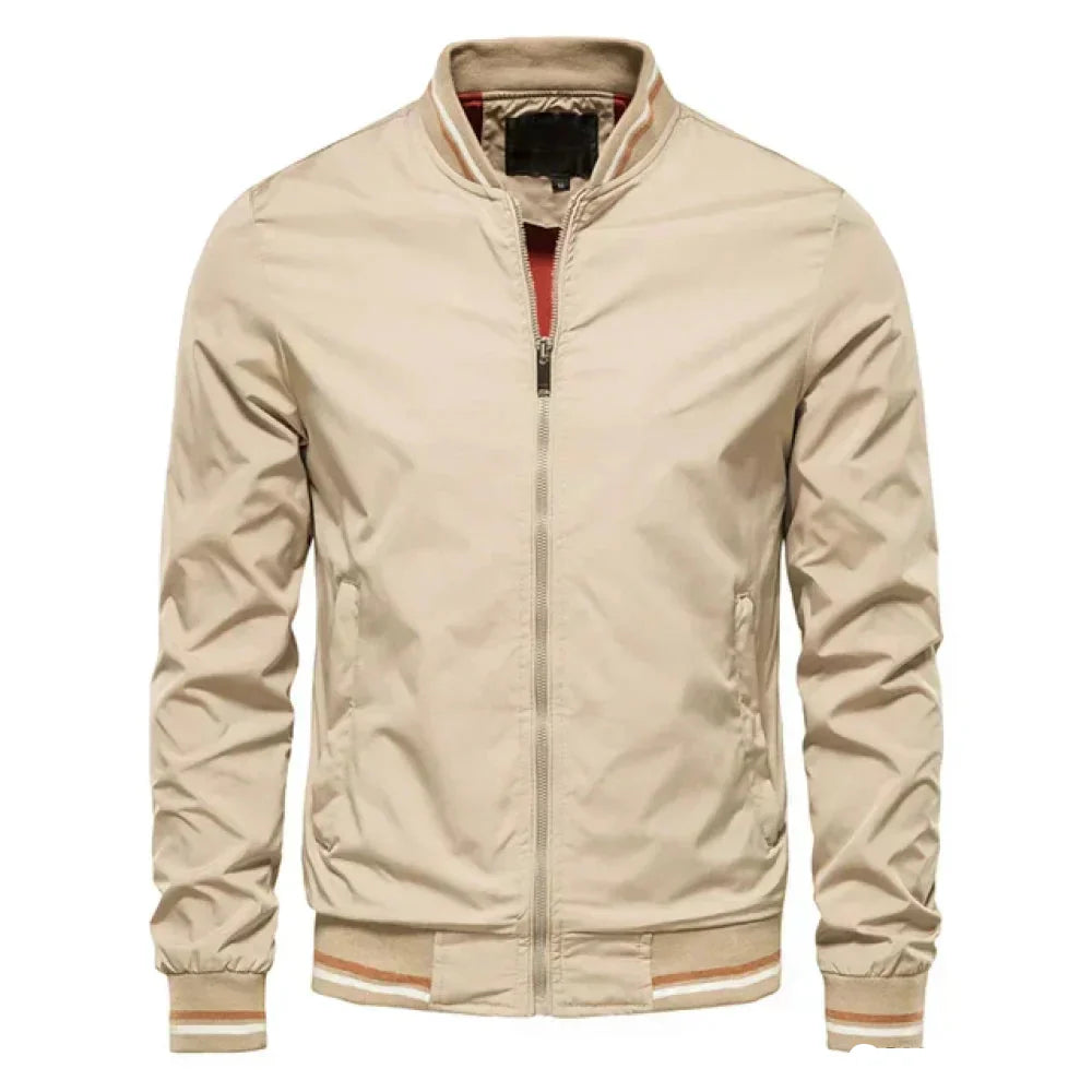 Men's Lightweight Sporty Bomber Jacket with Zip Closure
