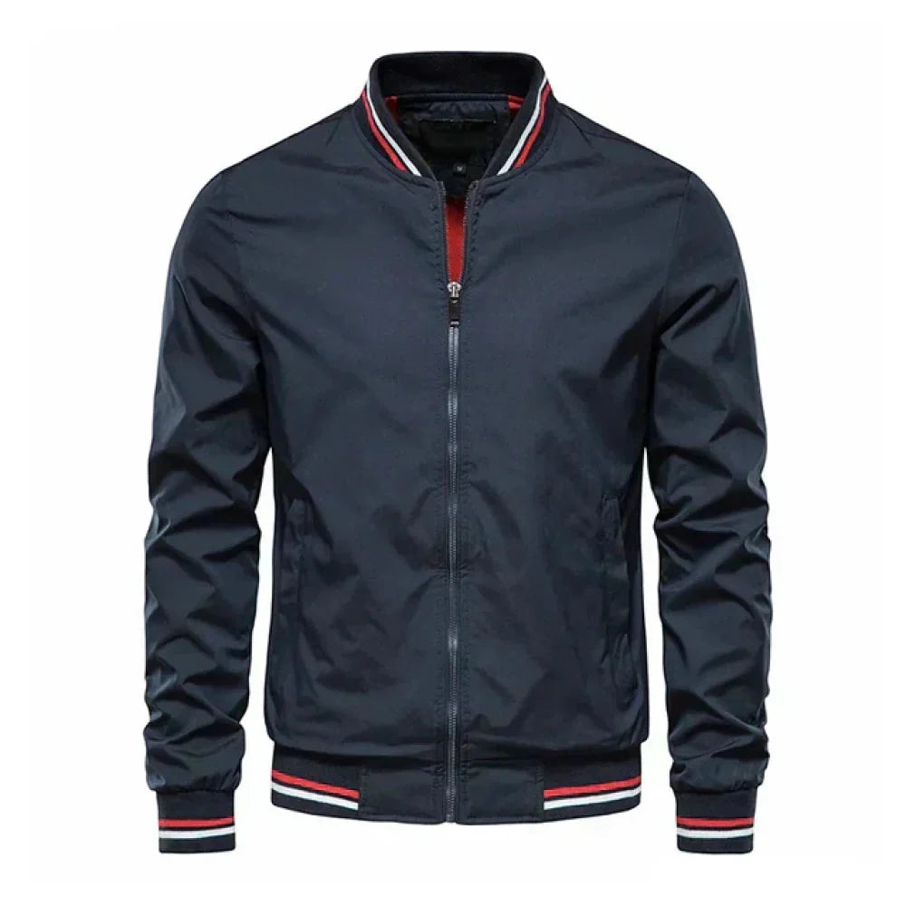 Men's Lightweight Sporty Bomber Jacket with Zip Closure