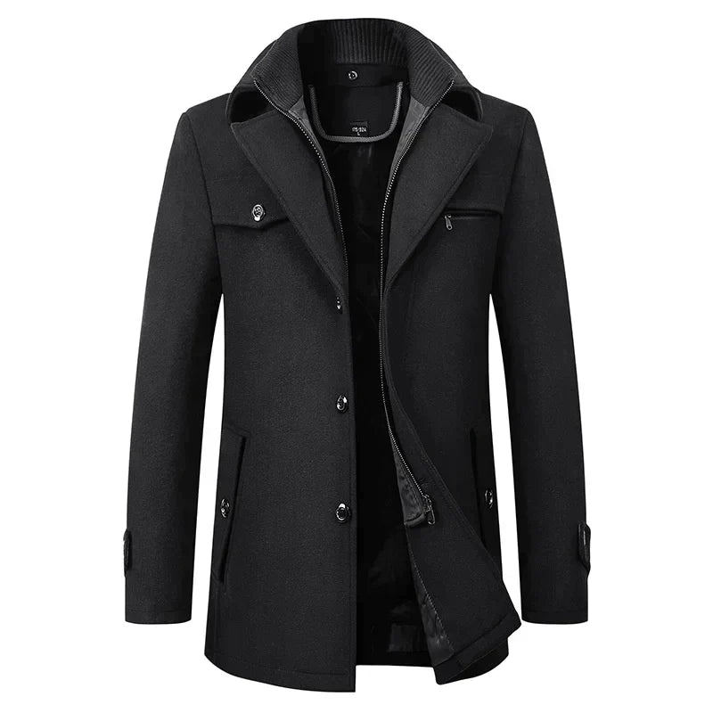 Men's Waterproof Business Winter Jacket with Multiple Pockets