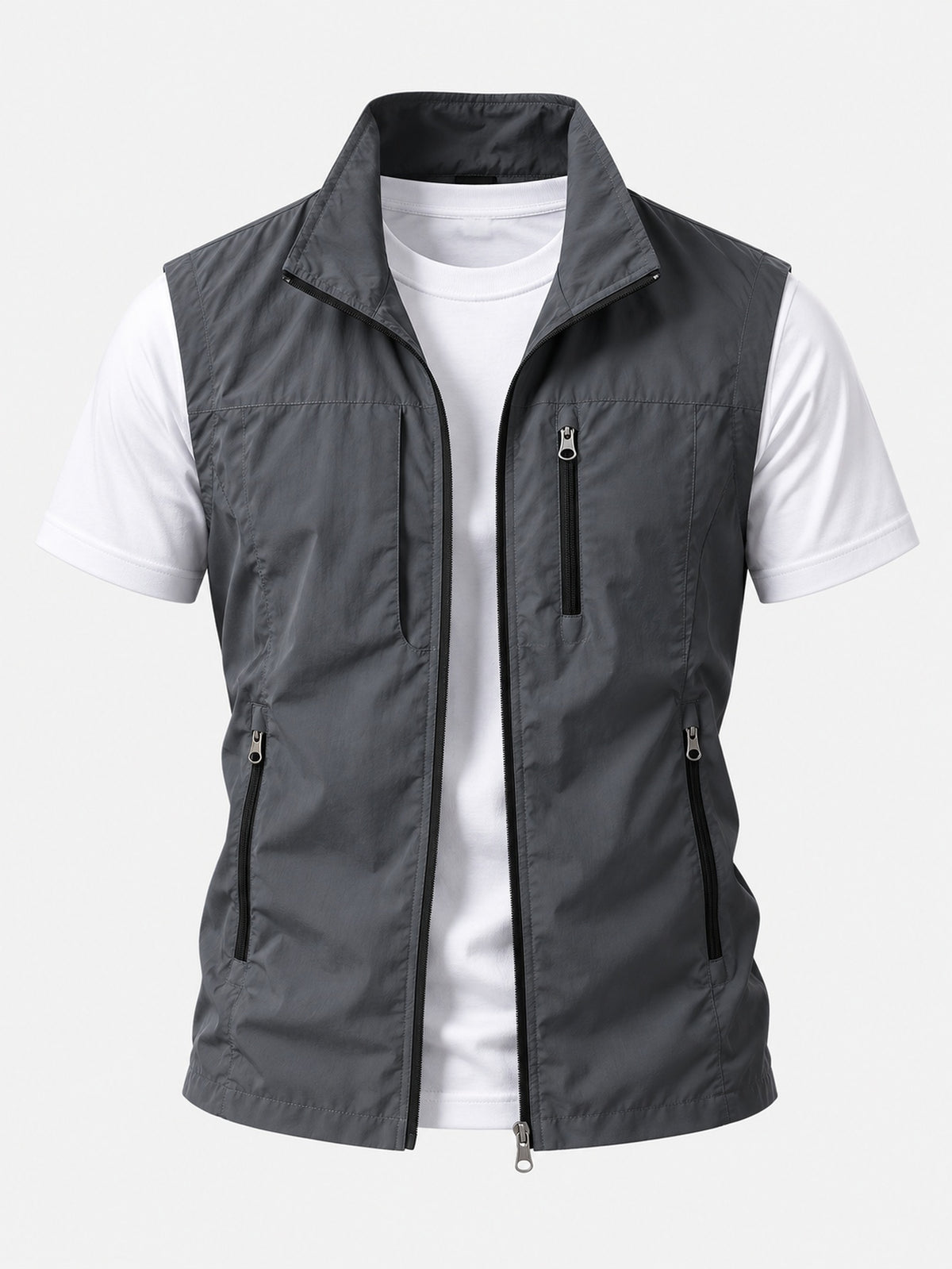 Men’s Lightweight Utility Gilet – Zip-Front Casual Layering Vest