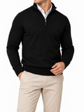 Men’s Half-Zip High-Collar Knit Pullover Winter Sweater