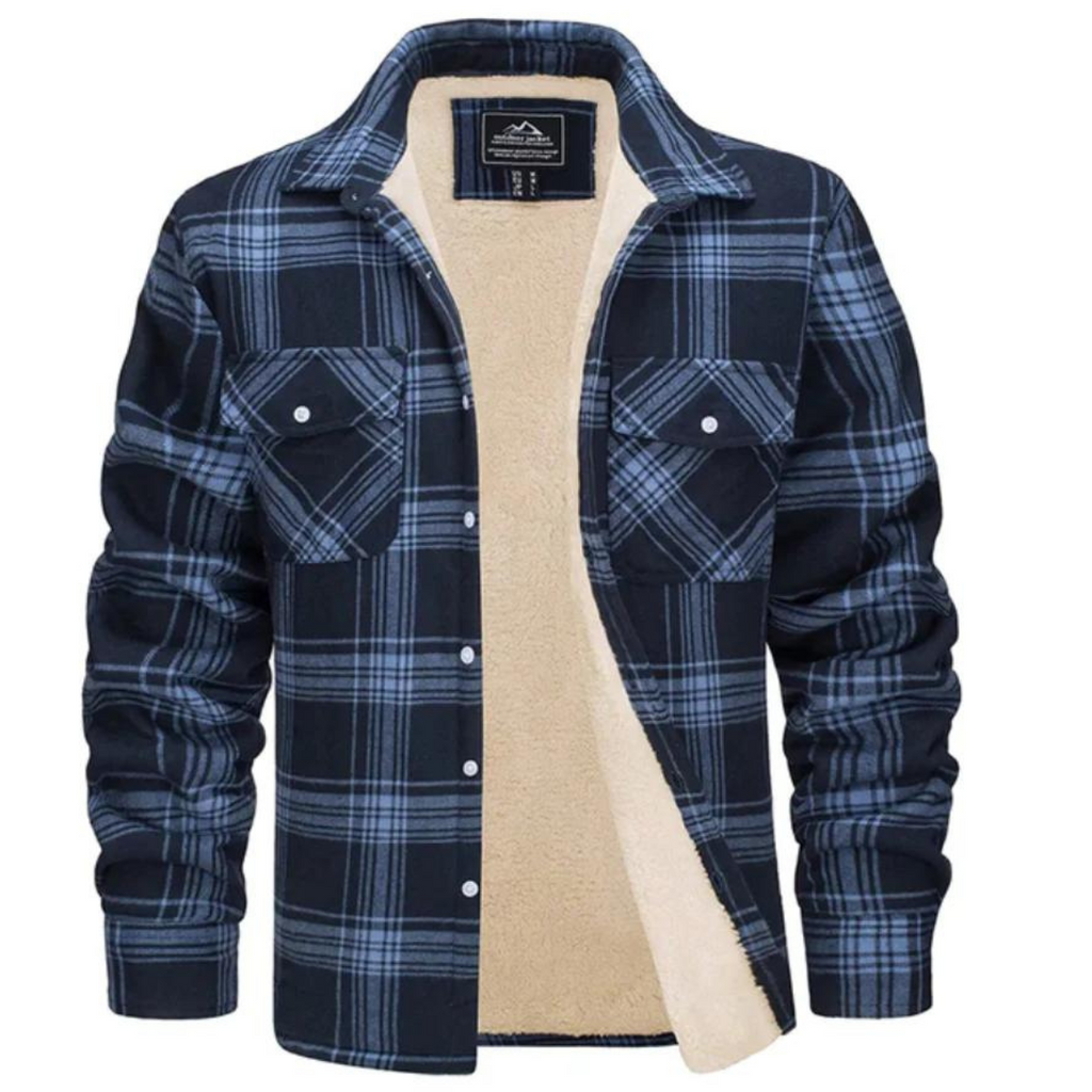 Men's Sherpa-Lined Plaid Shirt Jacket