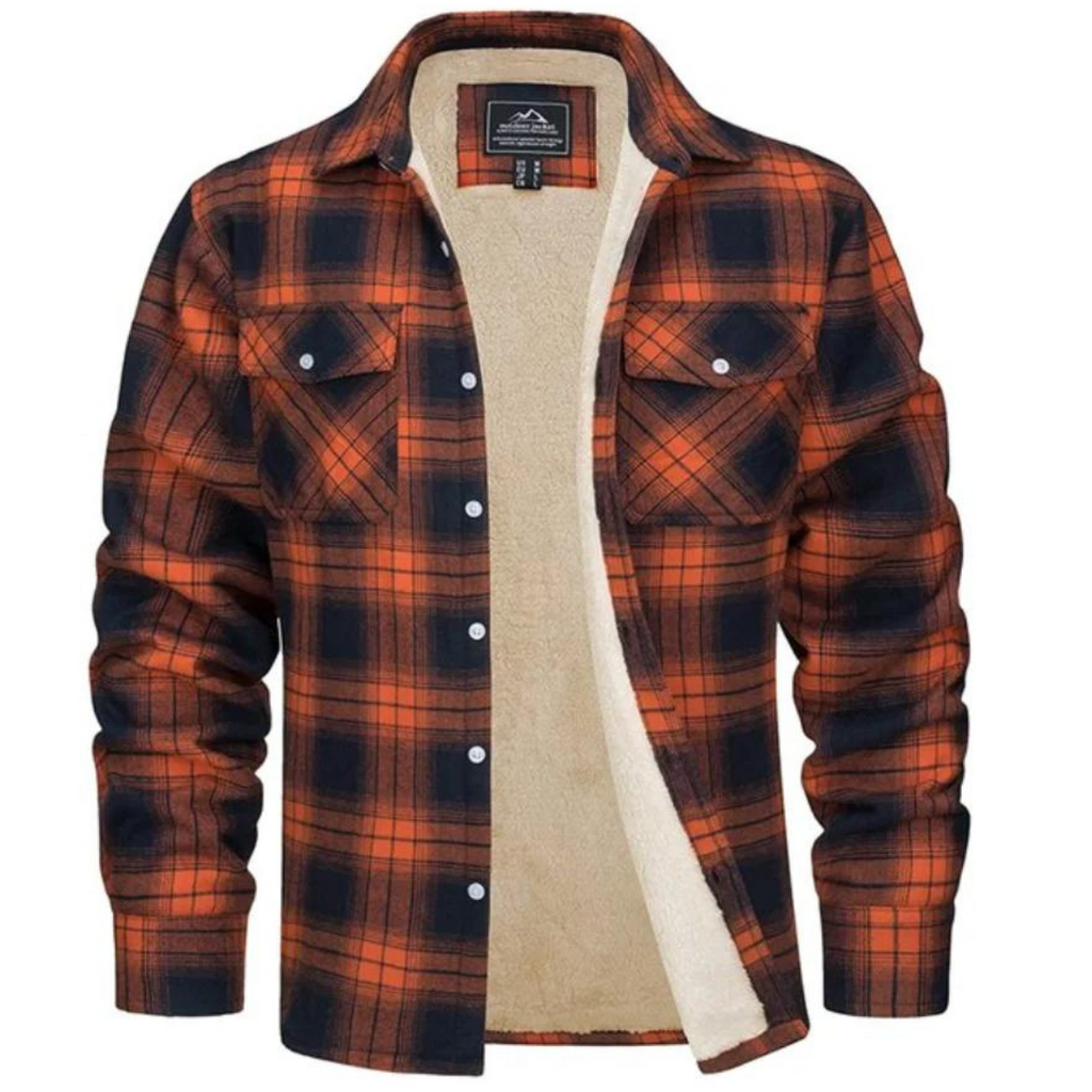 Men's Sherpa-Lined Plaid Shirt Jacket
