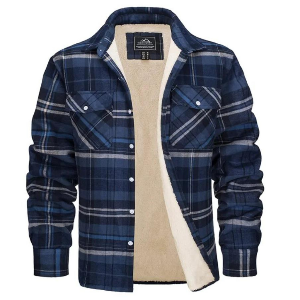 Men's Sherpa-Lined Plaid Shirt Jacket