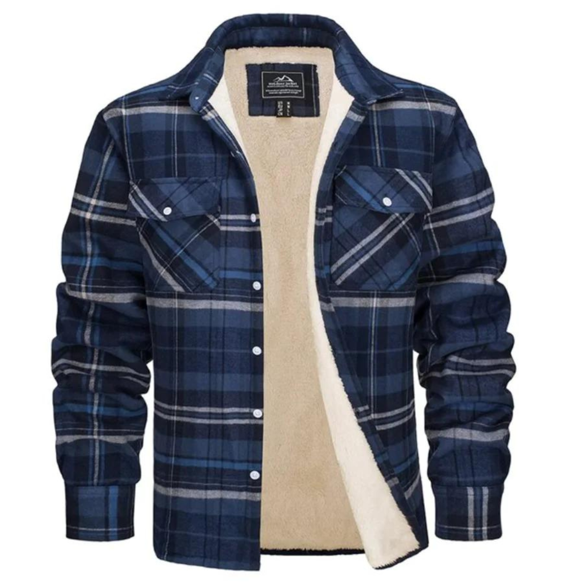 Men's Sherpa-Lined Plaid Shirt Jacket