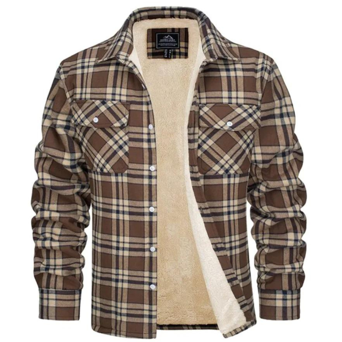 Men's Sherpa-Lined Plaid Shirt Jacket