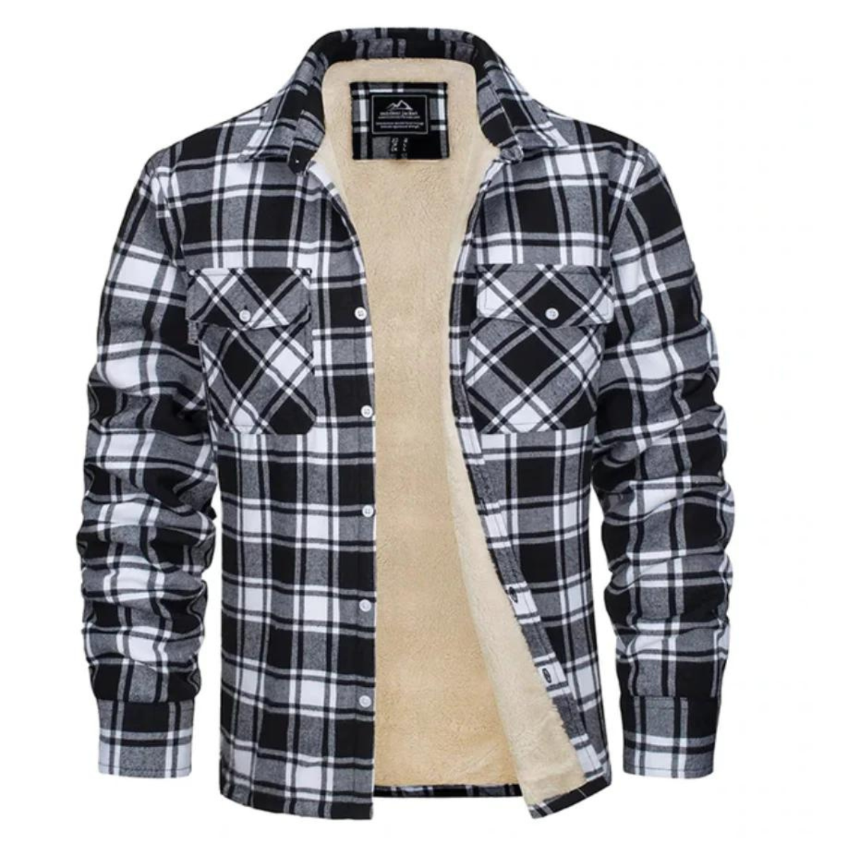 Men's Sherpa-Lined Plaid Shirt Jacket