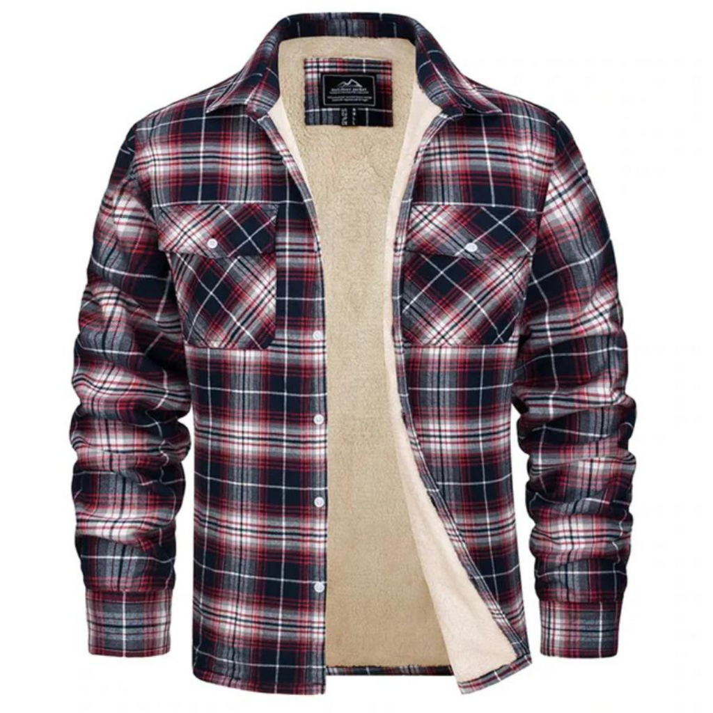 Men's Sherpa-Lined Plaid Shirt Jacket