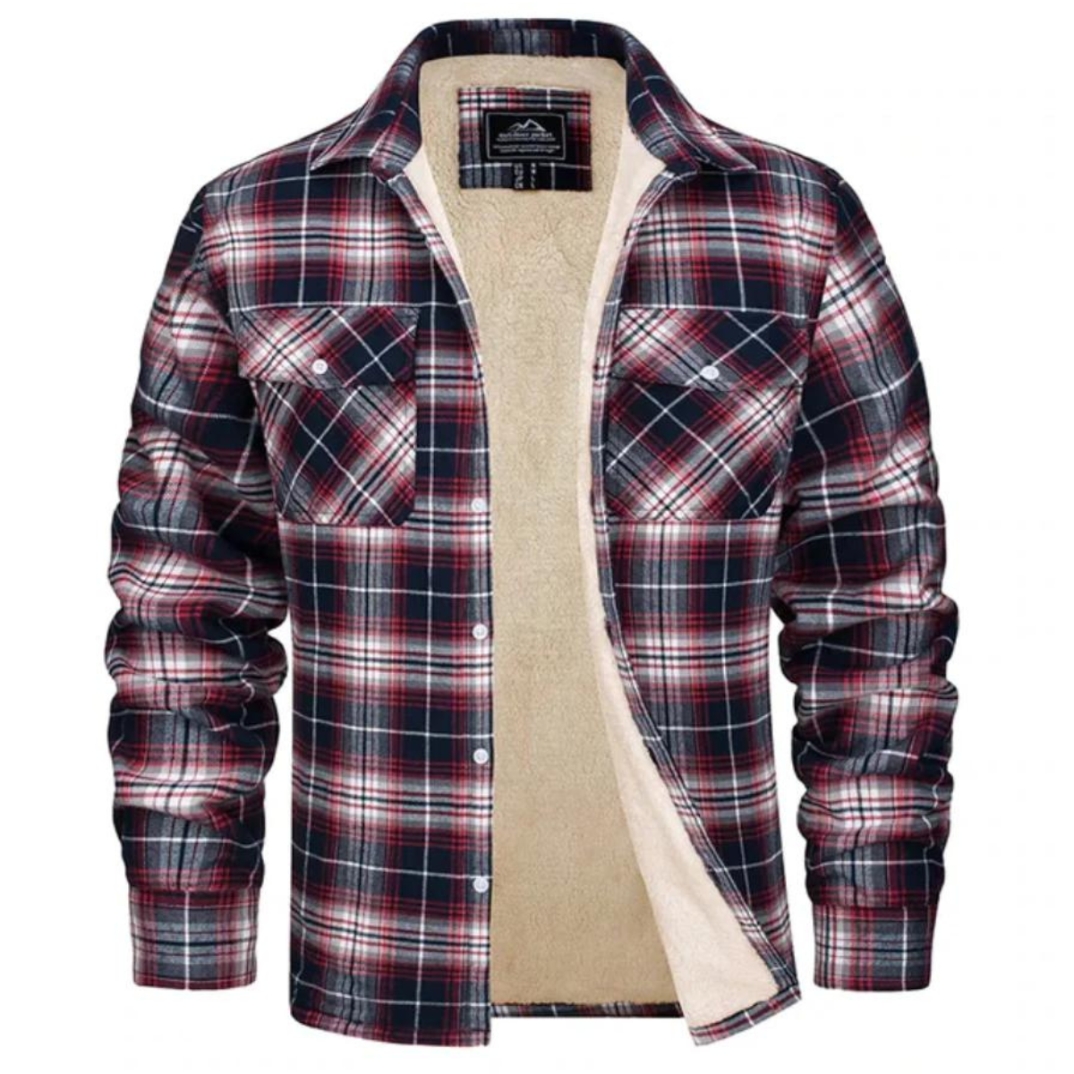 Men's Sherpa-Lined Plaid Shirt Jacket