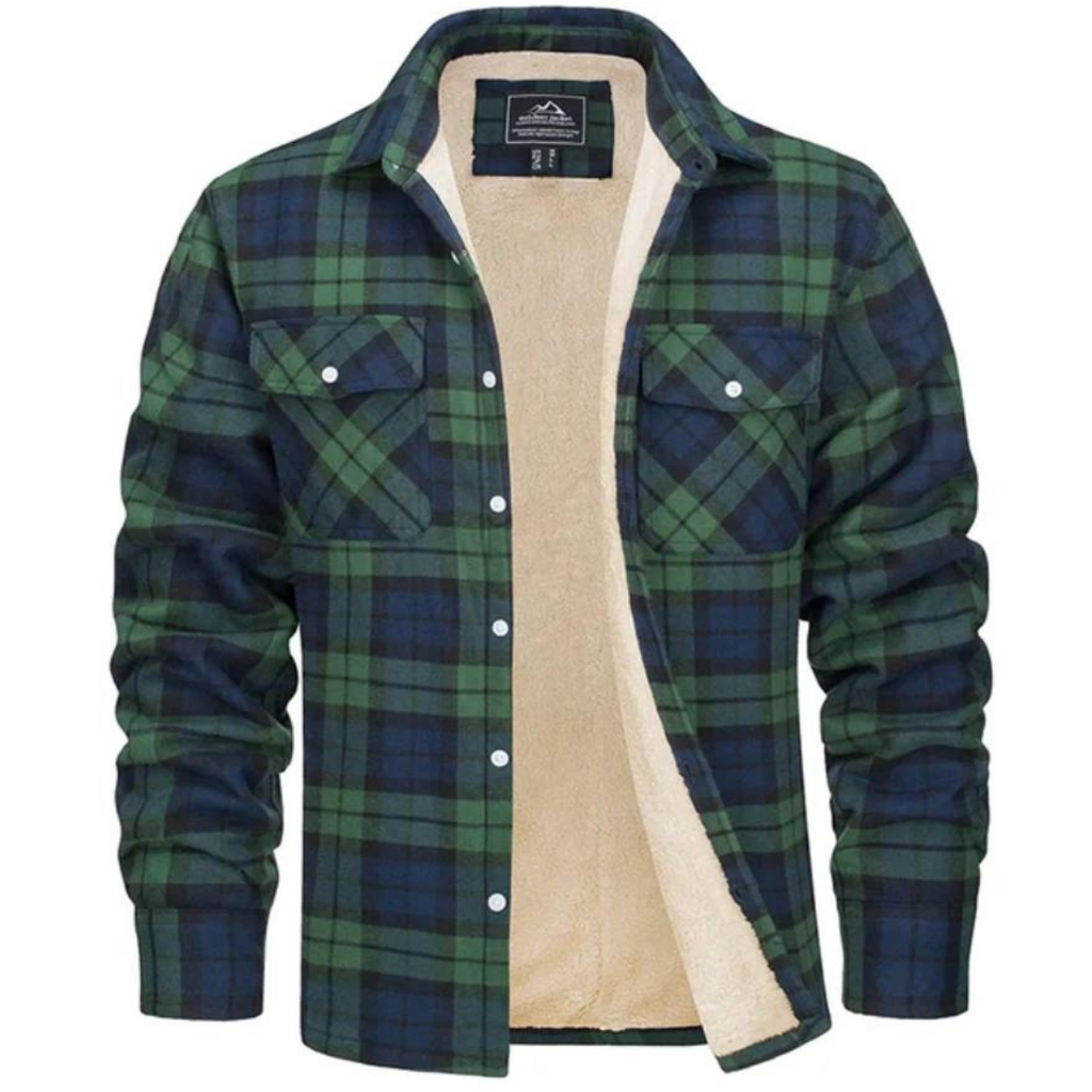 Men's Sherpa-Lined Plaid Shirt Jacket