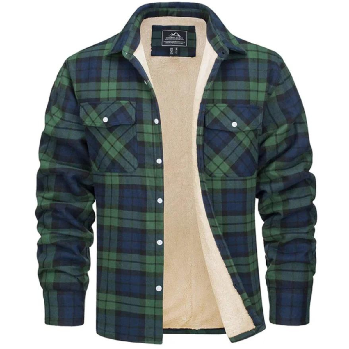 Men's Sherpa-Lined Plaid Shirt Jacket