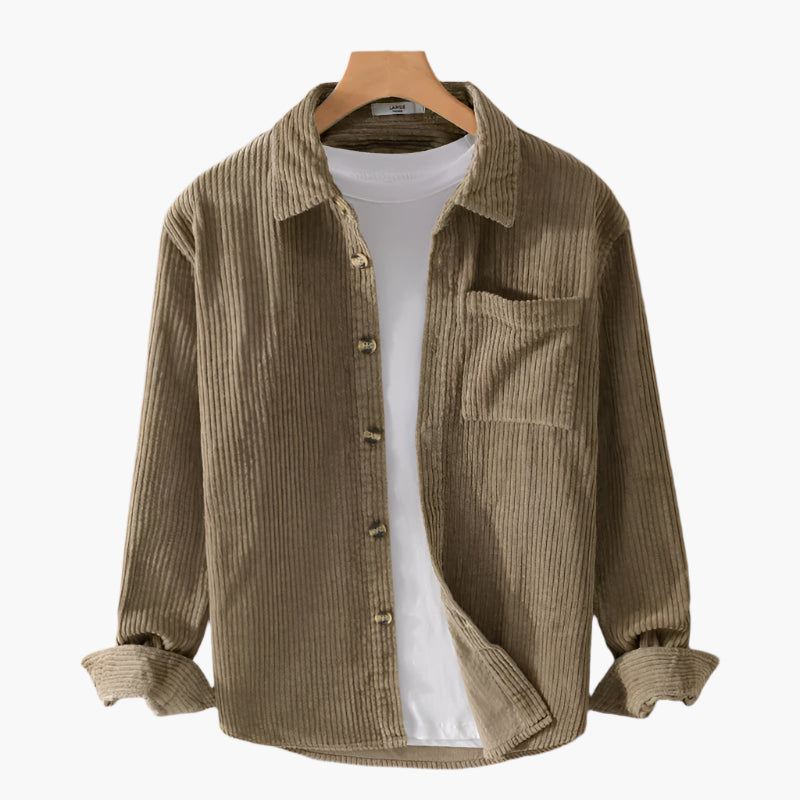 Men's Corduroy Button-Up Shirt