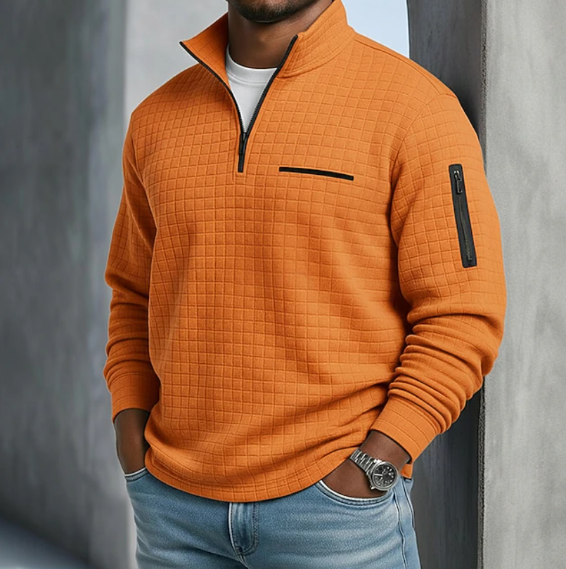 Men's Waffle-Knit Long-Sleeve Shirt