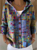 Women's Button-Front Hooded Knit Sweater