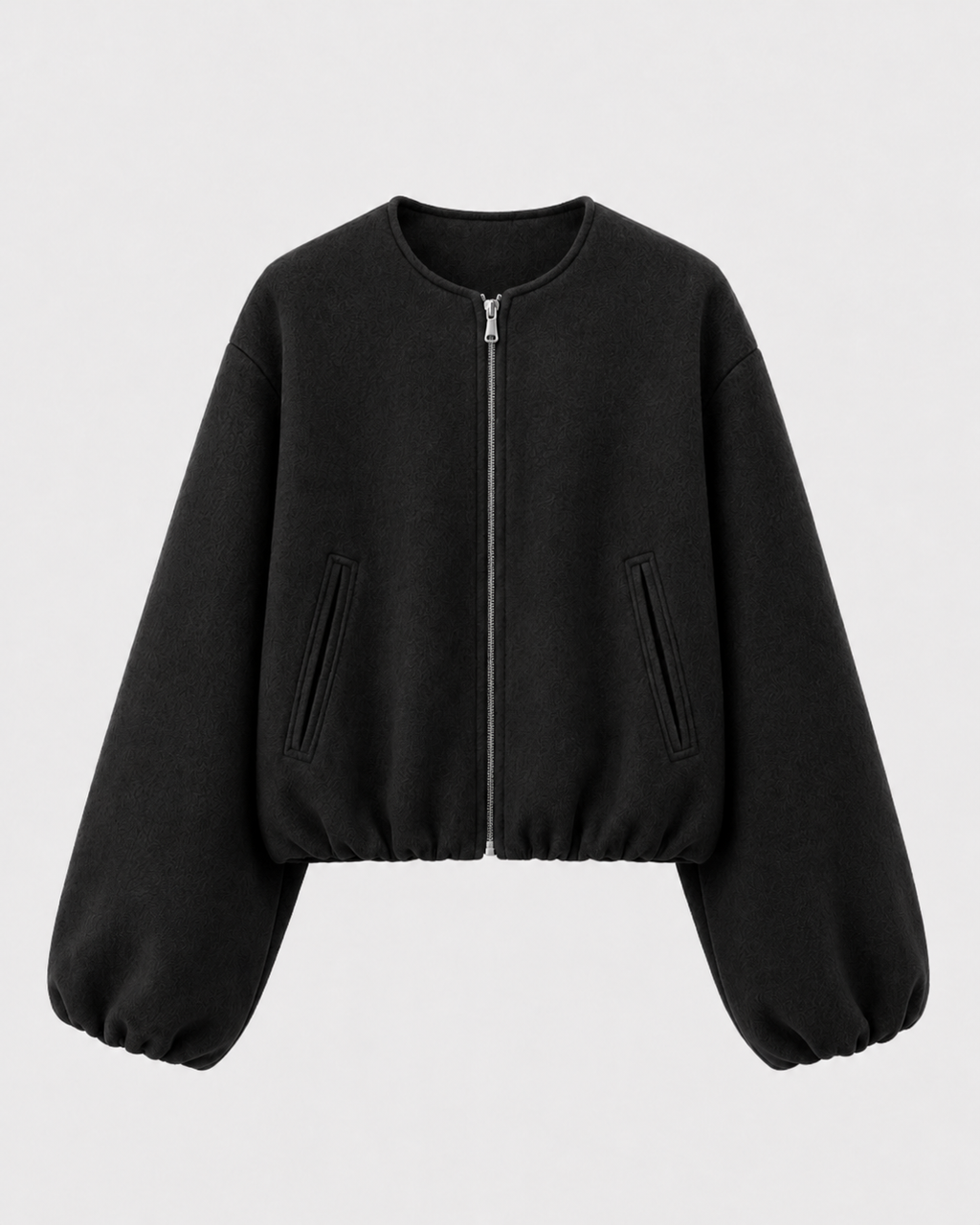 Women's Wool-Blend Cropped Bomber Jacket