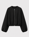 Women's Wool-Blend Cropped Bomber Jacket