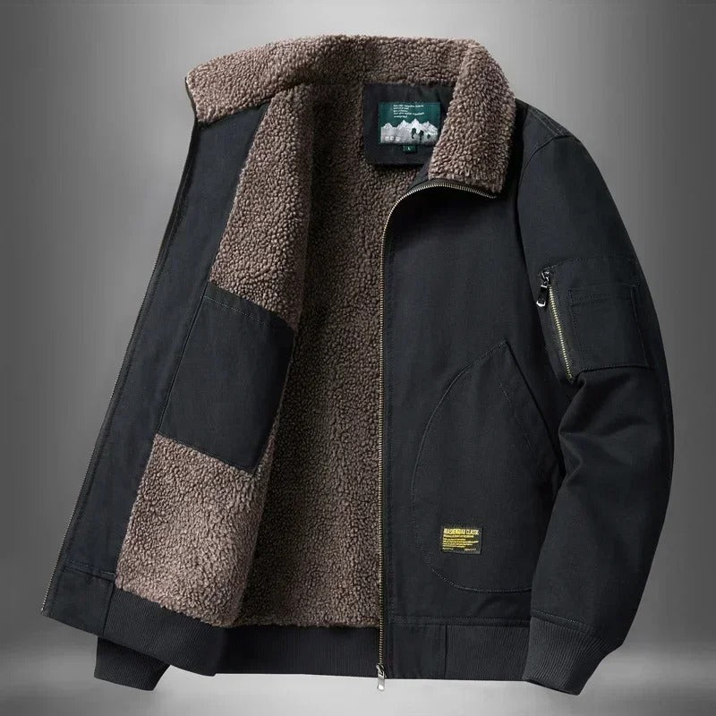 Men's Sherpa-Lined Aviator Jacket