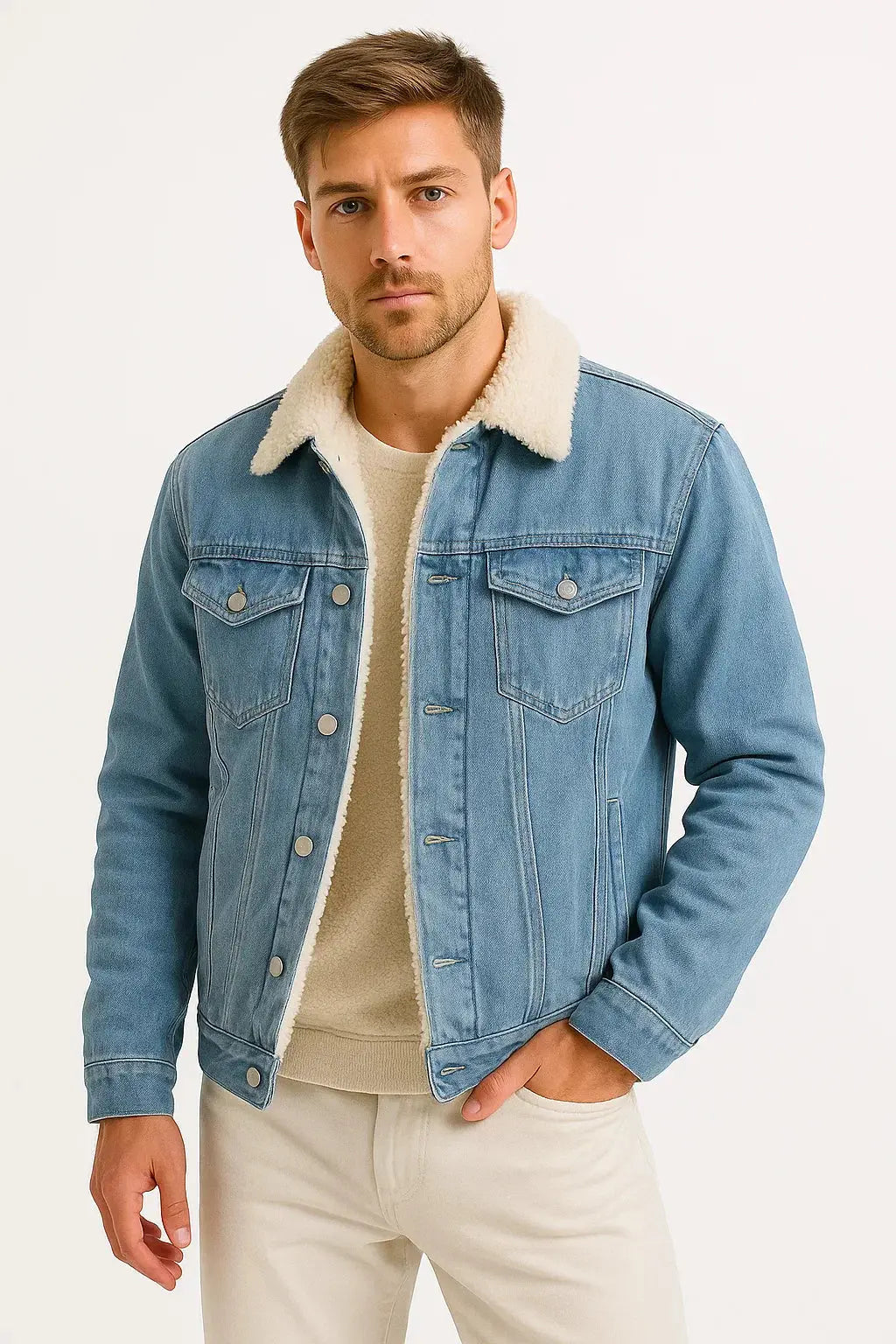 Men's Fleece-Lined Denim Jacket