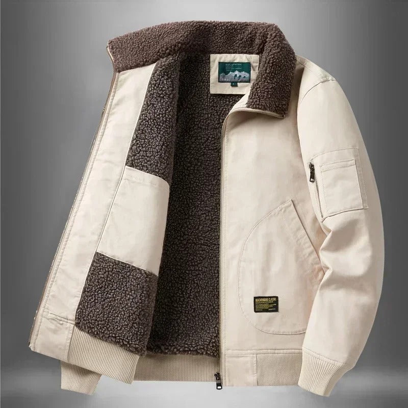 Men's Sherpa-Lined Aviator Jacket