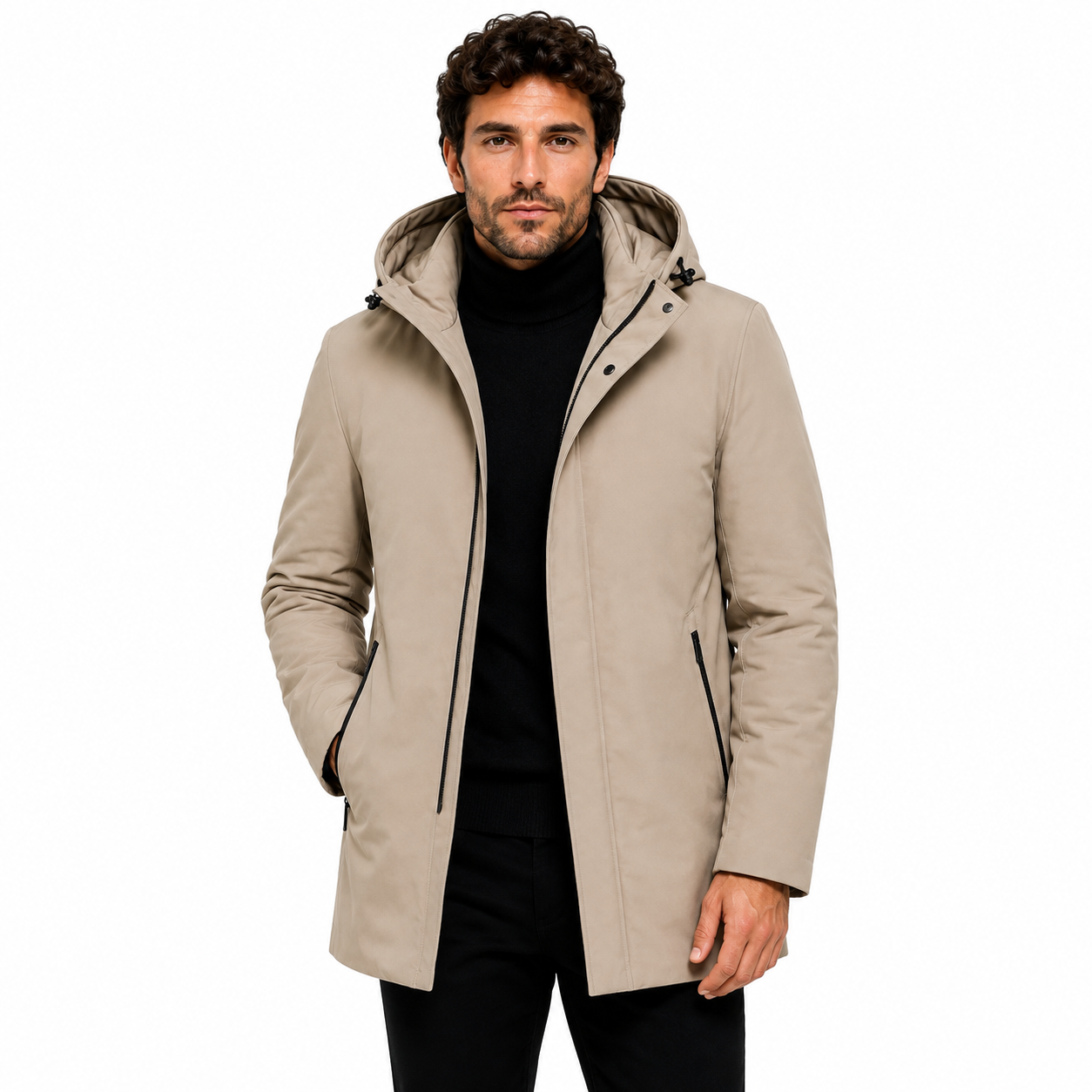 Men's Elegant Warm Winter Jacket with Hood