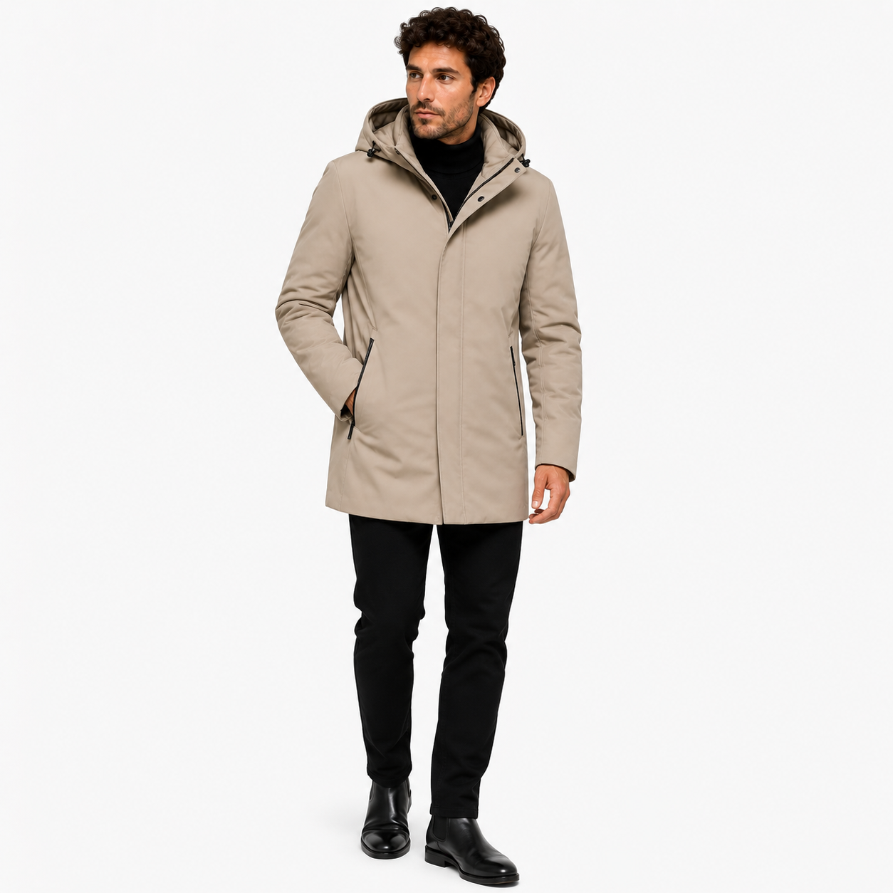 Men's Elegant Warm Winter Jacket with Hood