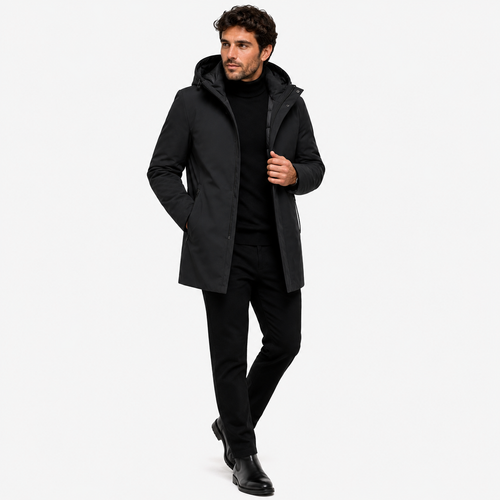Men's Elegant Warm Winter Jacket with Hood
