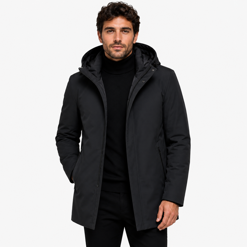 Men's Elegant Warm Winter Jacket with Hood