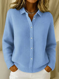 Women's Longline Button-Front Knit Cardigan