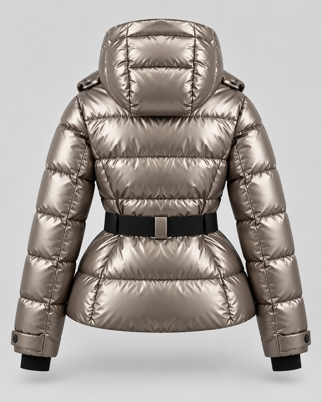 Women's Hooded Belted Puffer Jacket