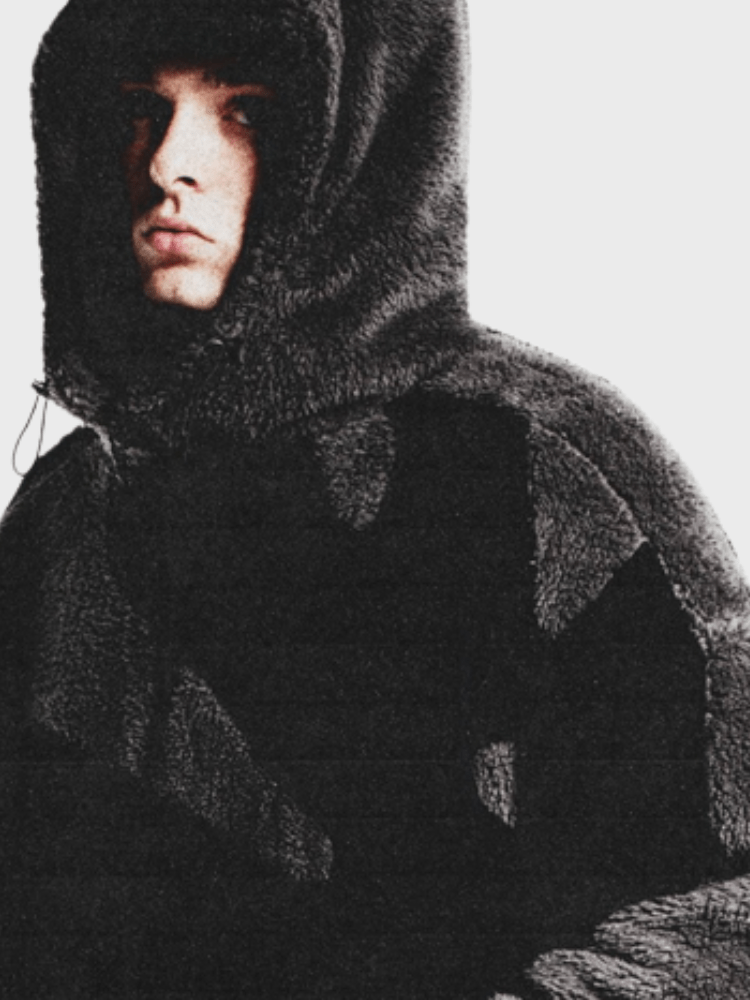 Men's Hooded Zip-Up Fleece Jacket - detail
