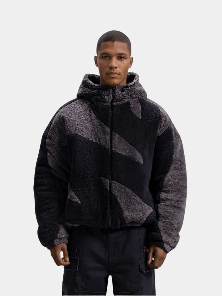 Men's Hooded Zip-Up Fleece Jacket - detail
